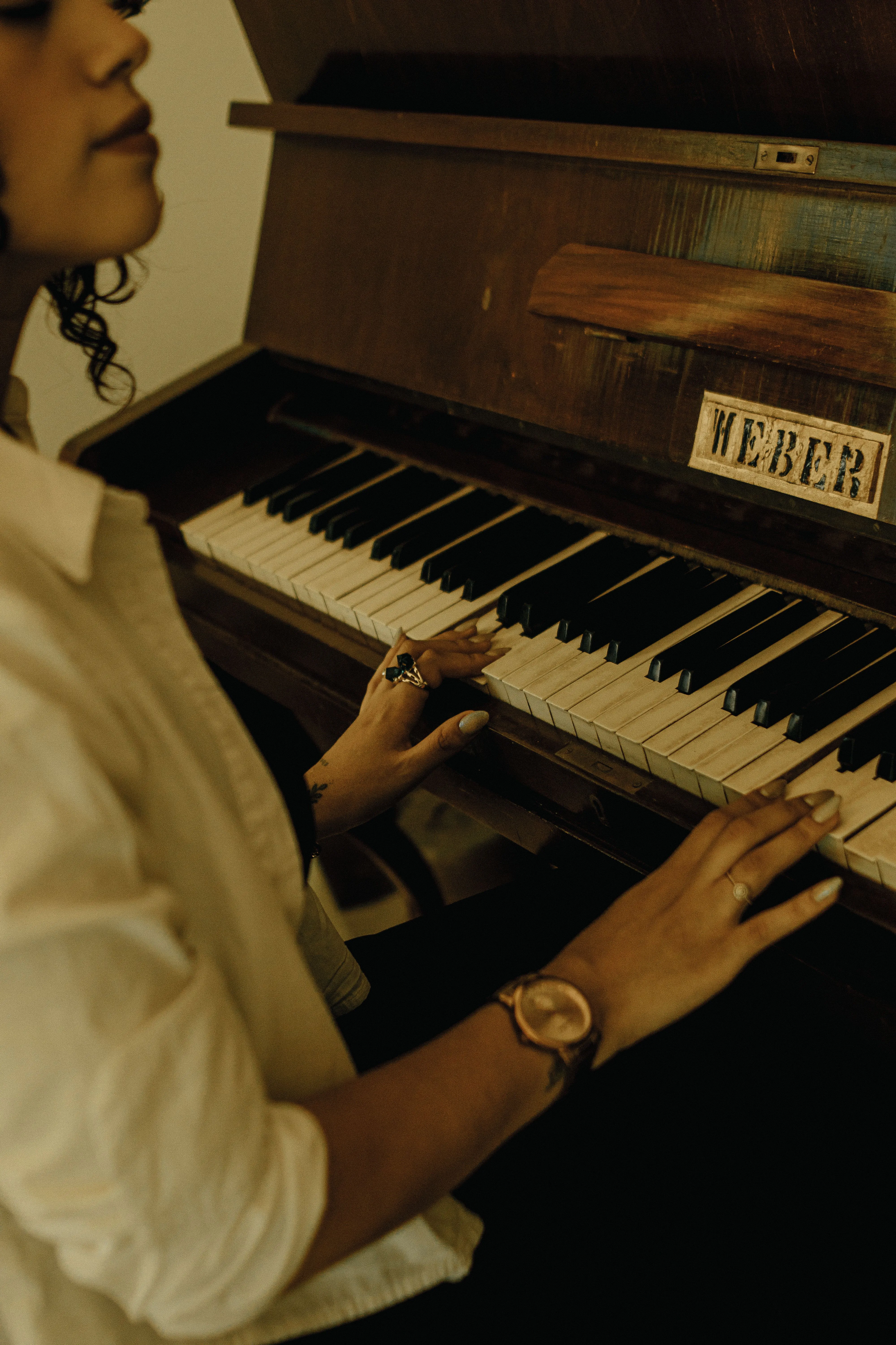 Piano student at the piano